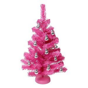 Mini Pink Table Top 16 Inch Christmas Tree - Includes Ornaments